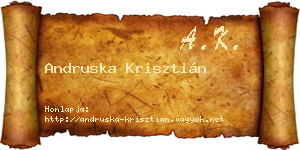 Andruska Krisztián névjegykártya