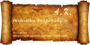 Andruska Krisztián névjegykártya